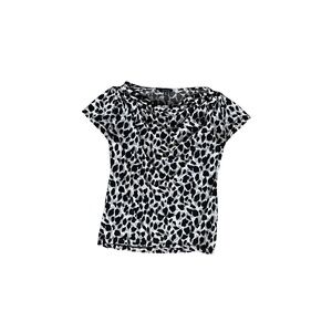 George Women's Animal Print Short Sleeve Top with Draped Neckline_Size 4-6